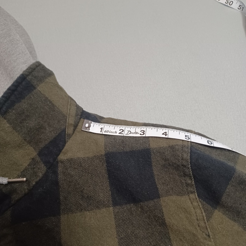 Levi's Shirt Jacket Mens XL Green Buffalo Plaid Sherpa Lined Hooded Flan Shacket - Picture 7 of 15
